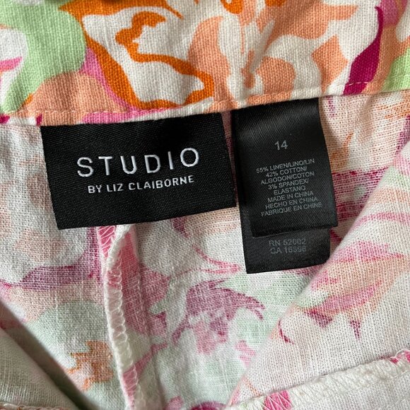 Liz Claiborne studio floral linen capri pants - Picture 11 of 11